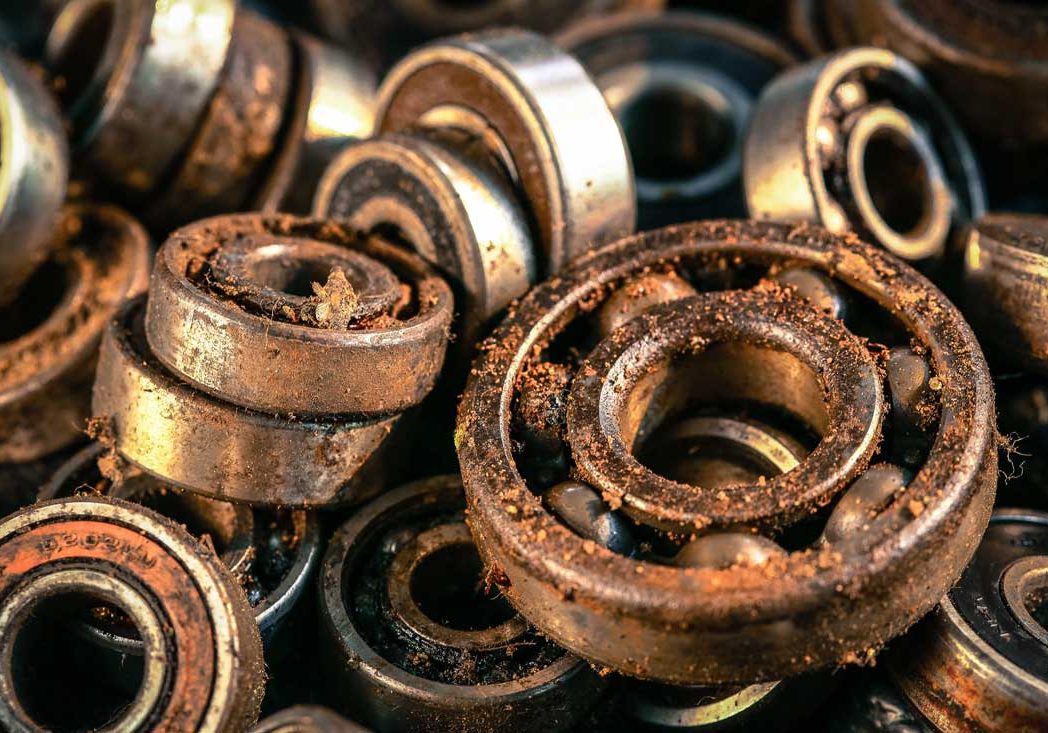 Pile of rusty ball bearings